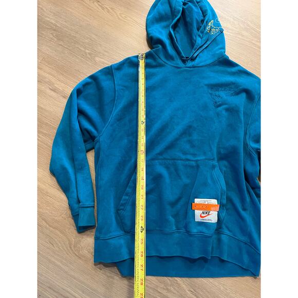 Nike Sportswear Club Distressed Hoodie Pullover Size XL Mens Blue Teal - Picture 3 of 6